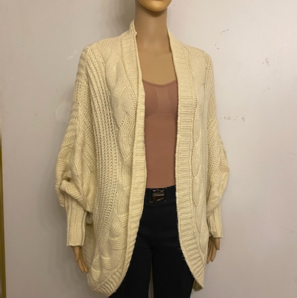 Knit Cardigan Open Front Sweater